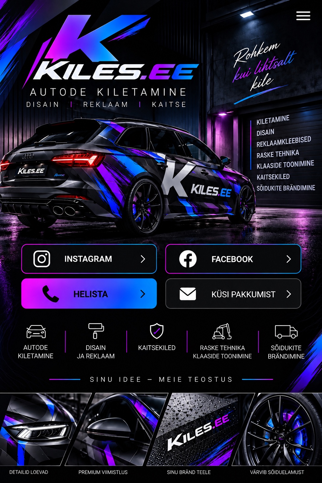 Kiles.ee – autode kiletamine, disain, reklaam ja kaitse